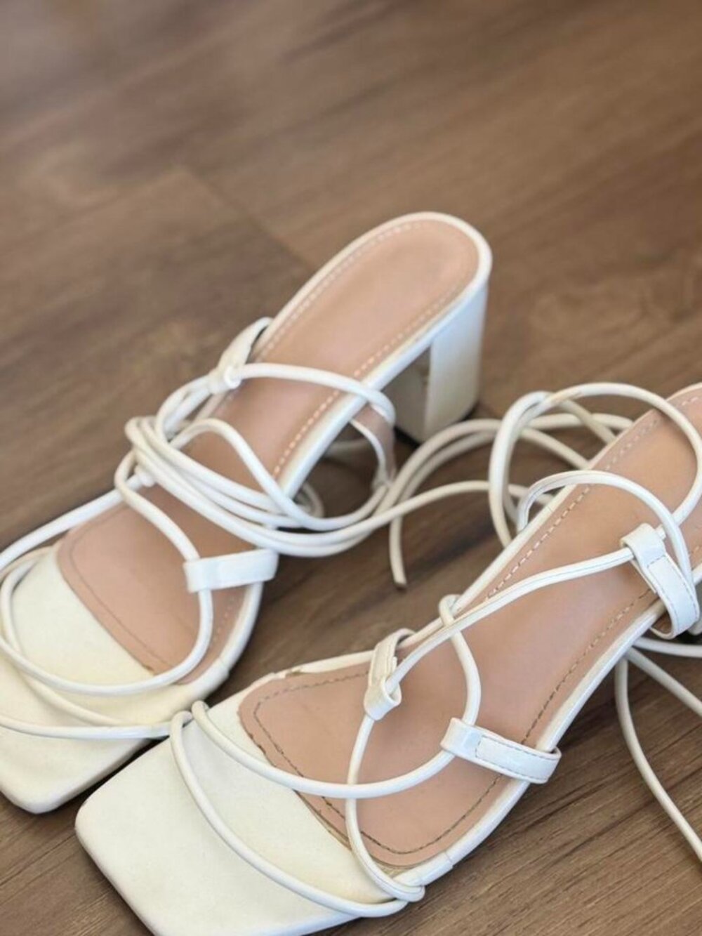Women's White and Cream Sandals